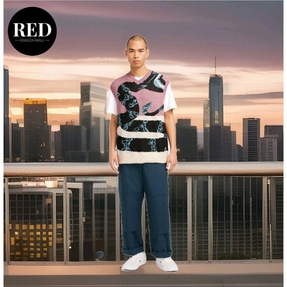 Nike Air SB Sweater Vest Yarn Knit Snake Print Plum Dust FV7391-523 - Size M - Picture 5 of 11